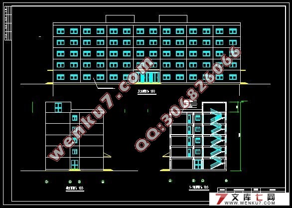 五层框架结构建筑面积(5000平米)宾馆设计