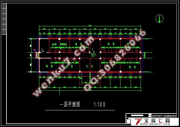 五层框架结构中学教学楼设计(CAD建筑图,结构图)☆