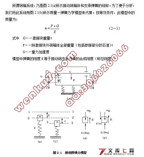 自定中心振动筛设计