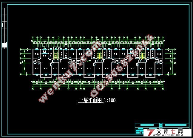 六层3500平米砖混住宅楼设计(建筑图,结构图和平面图)
