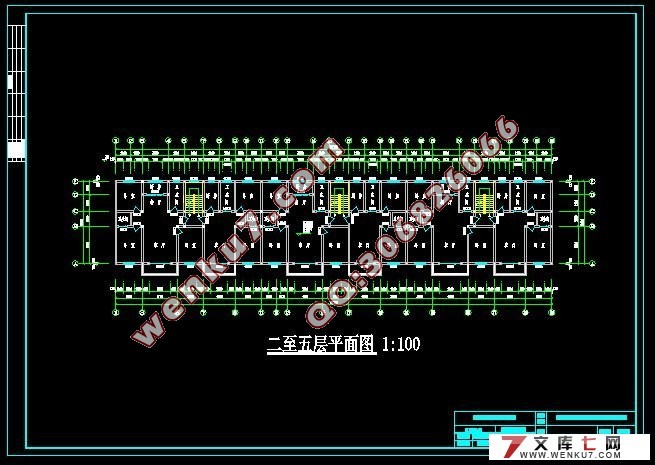 六层3500平米砖混住宅楼设计(建筑图,结构图和平面图)