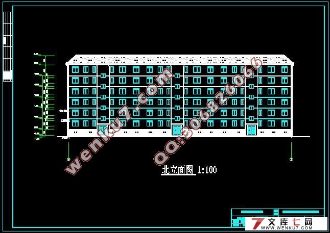六层3500平米砖混住宅楼设计(建筑图,结构图和平面图)