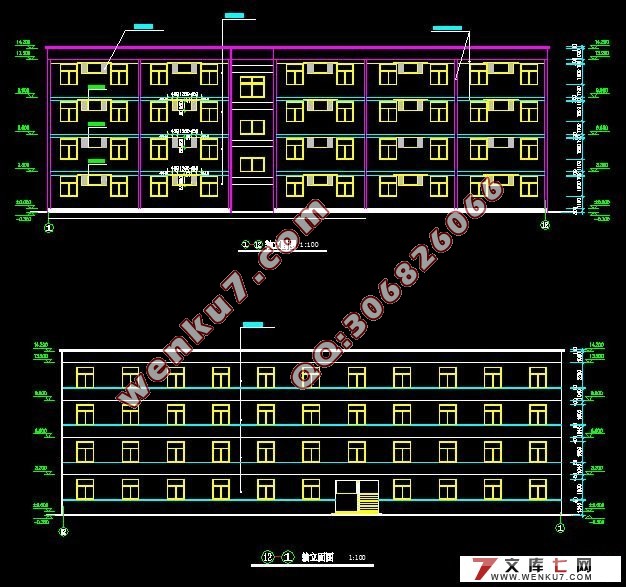 涟水县中学学生宿舍楼的设计(含CAD建筑图,结构图,总平面布置图)