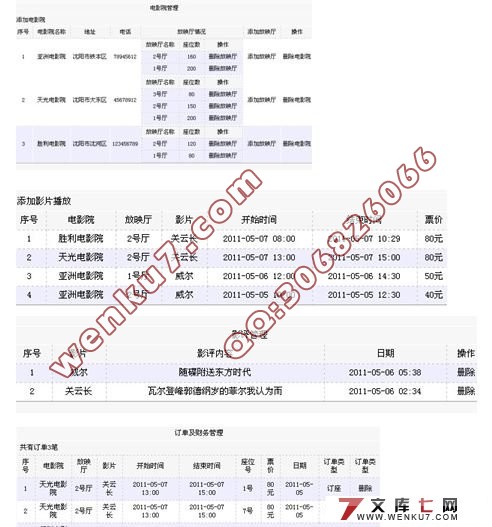 基于SSH2的电影票务系统的设计与实现(MySQL)(含录像)
