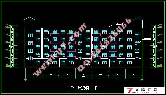 五层3600平米大连大学研究生公寓设计(建筑图,结构图,总平面图)