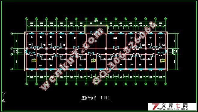 五层3600平米大连大学研究生公寓设计(建筑图,结构图,总平面图)