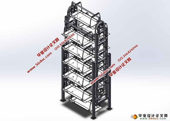 垂直循环式立体停车设备(12车位)(含CAD图,SolidWorks三维图)