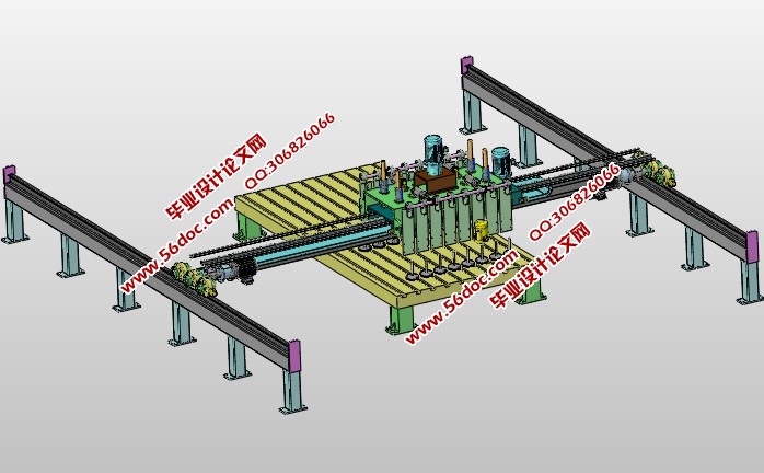 磨抛机总体布局及工作台设计(含CAD图,PROE三维造型图)