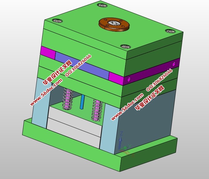 手电筒盖头注塑模具设计(含CAD图,PROE,SolidWorks,IGS三维图)