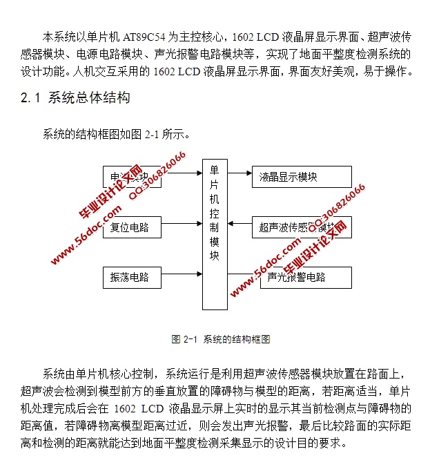 基于单片机的地面平整度的设计(含电路图,程序)