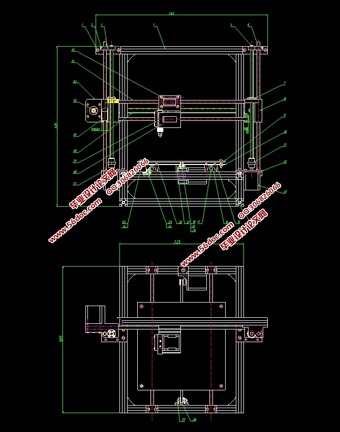 Prusa i3型3D打印机设计(含CAD零件图装配图)