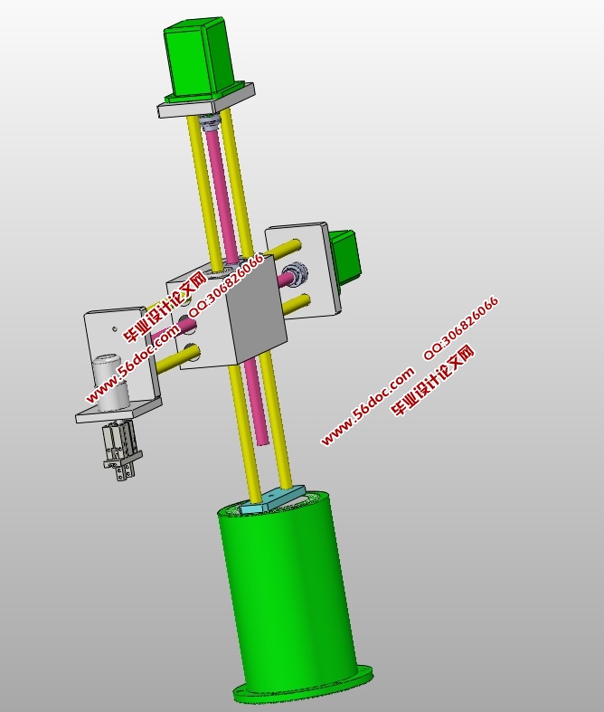 三坐标机械手设计(含CAD零件装配图,STEP,x_t,SolidWorks三维图)