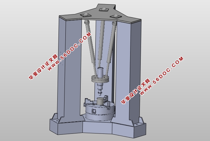 并联机床实验台总体结构设计(含CAD图,SolidWorks三维图)