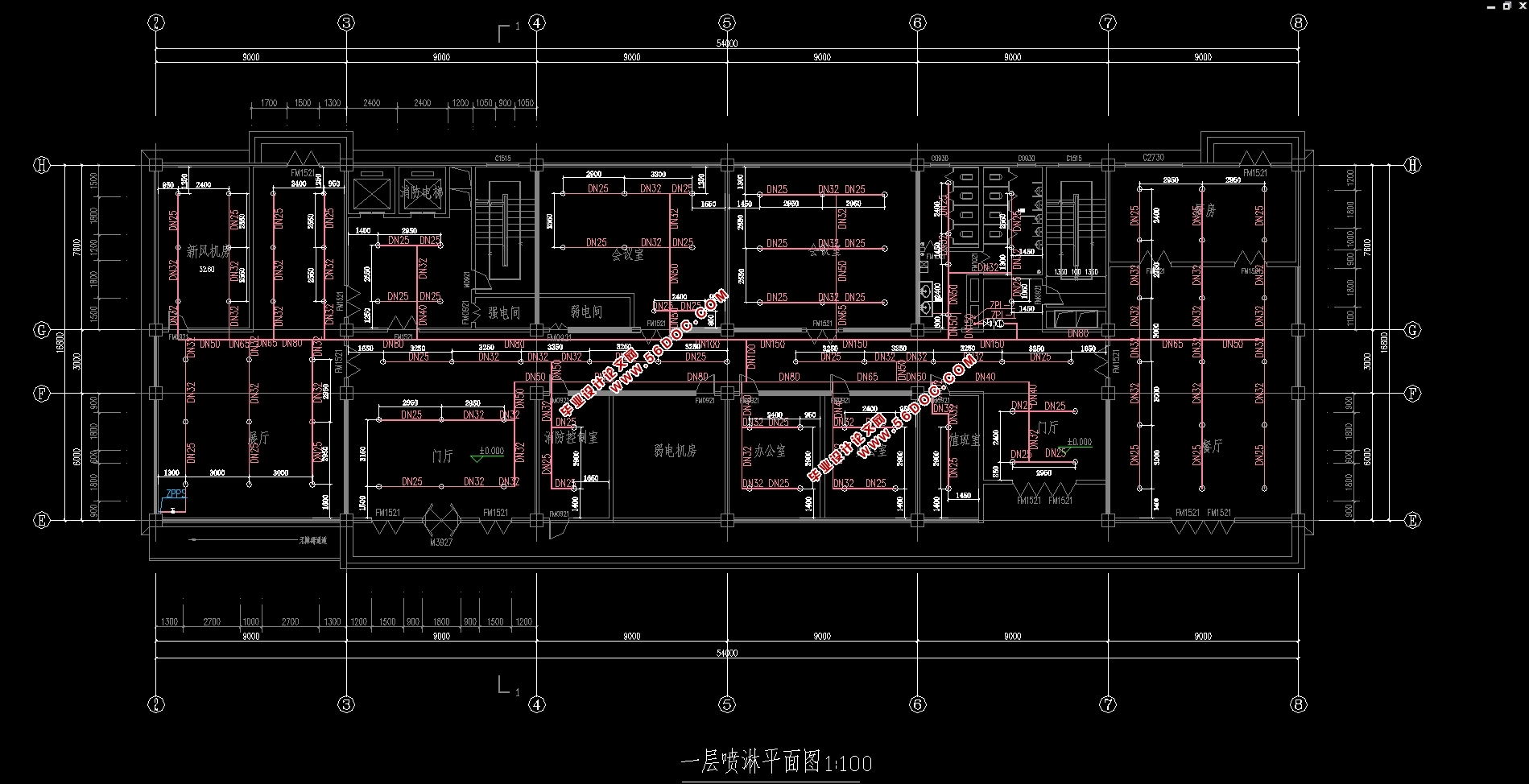 南京某集团15200平米框架—剪力墙结构办公楼给水排水设计(含CAD图)