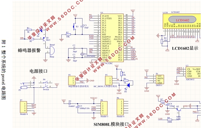 基于51单片机的环境监测与防盗系统的设计