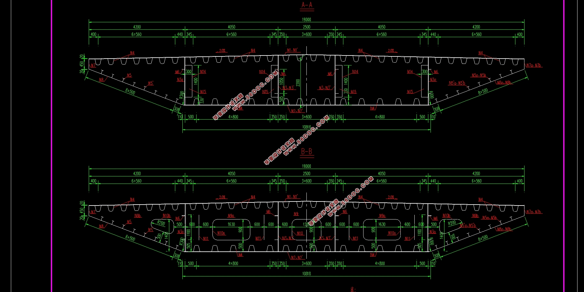 ˲ɳ·Ͽ(2×74mб)ʩͼ(CADͼ)