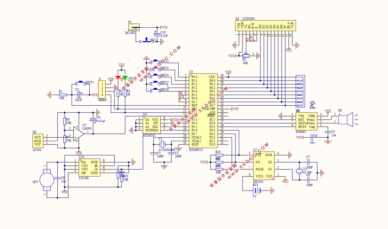 基于单片机的出租车计价器的设计制作(附电路原理图,PCB图,主程序清单)