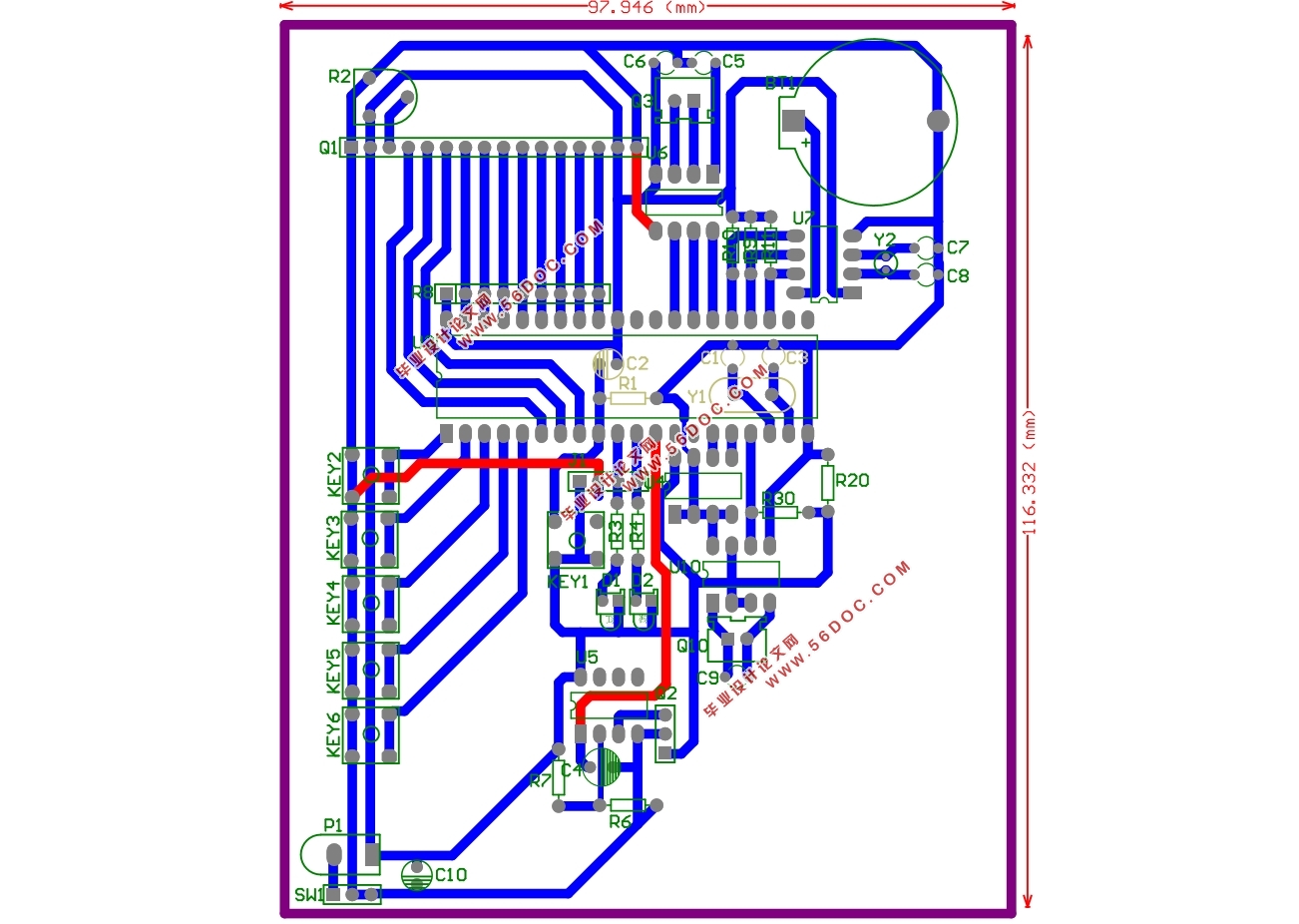 基于单片机的出租车计价器的设计制作(附电路原理图,PCB图,主程序清单)