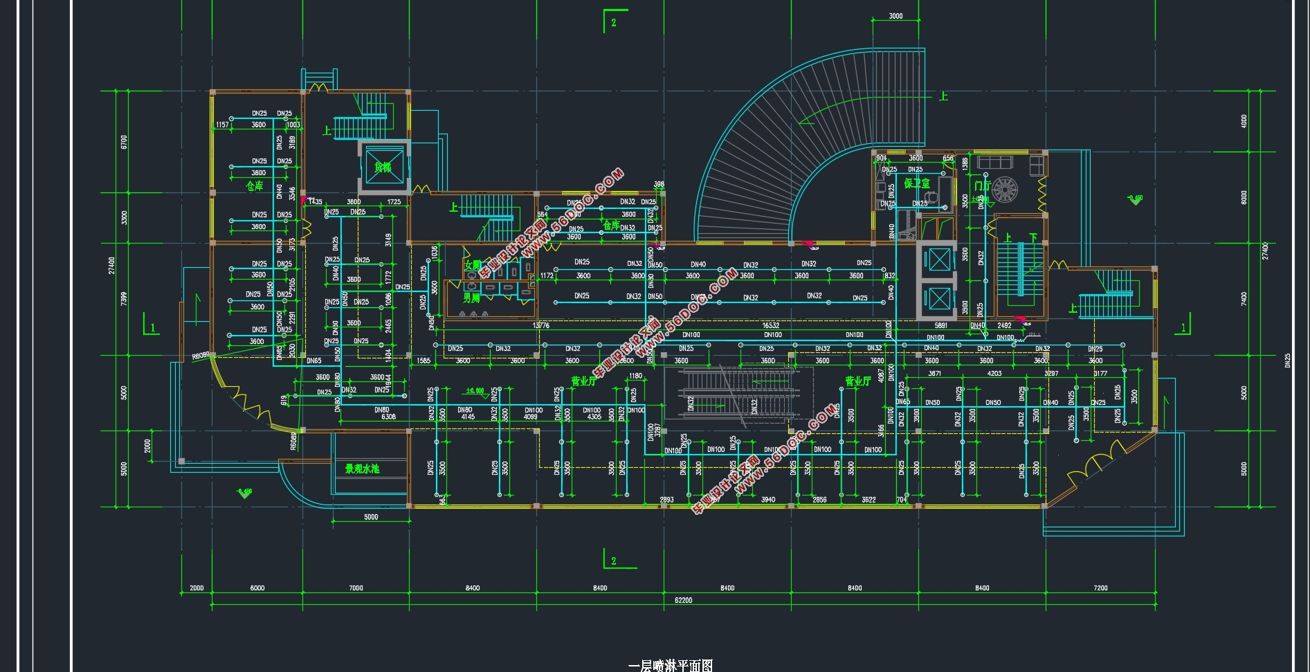 某综合办公楼建筑给排水设计(附CAD图)