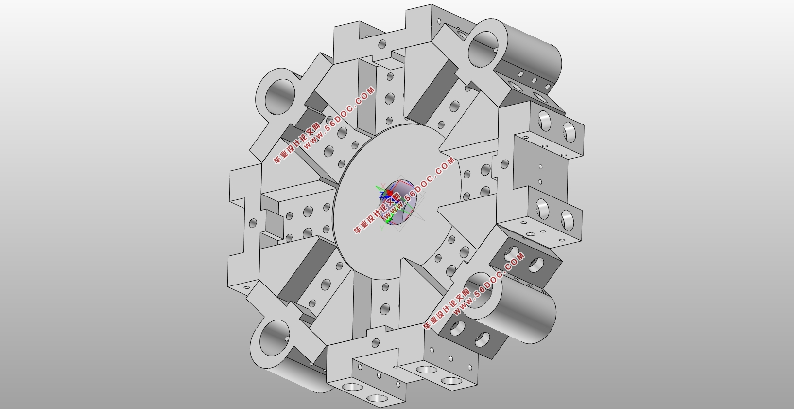 八工位槽式刀盘结构设计与优化(含CAD图,SolidWorks三维图)