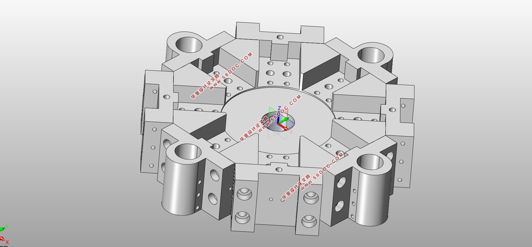 八工位槽式刀盘结构设计与优化(含CAD图,SolidWorks三维图)