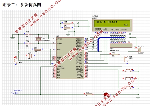 数字式人体脉搏仪的设计(附系统原理图,PCB图,代码清单)